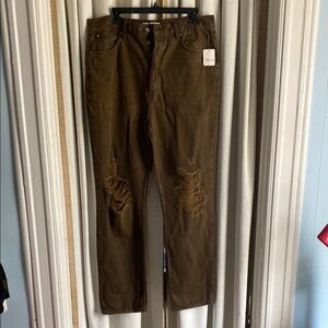 FREE PEOPLE Distressed Brown Pants